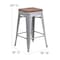 Flash Furniture 24" Silver Metal Stool-Gray Poly Seat CH-31320-24-SIL-PL2G-GG - alternate 8